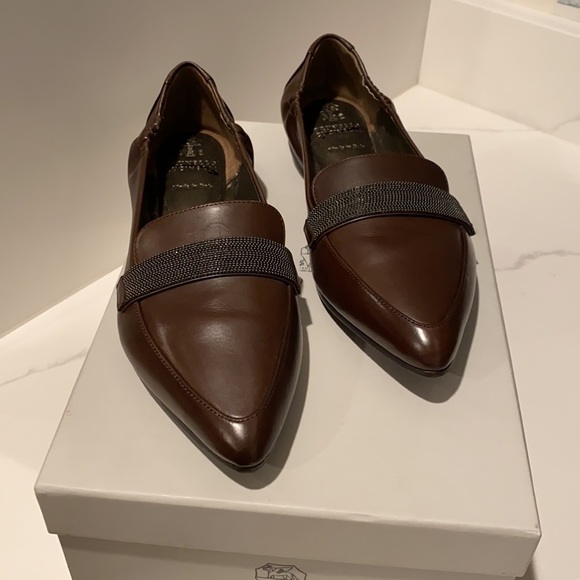 Brunello Cucinelli Monili Embellished Pointed Toe Loafer - Picture 2 of 7